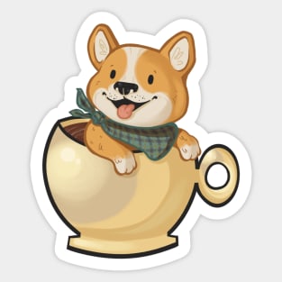 Corgi Puppuccino Sticker